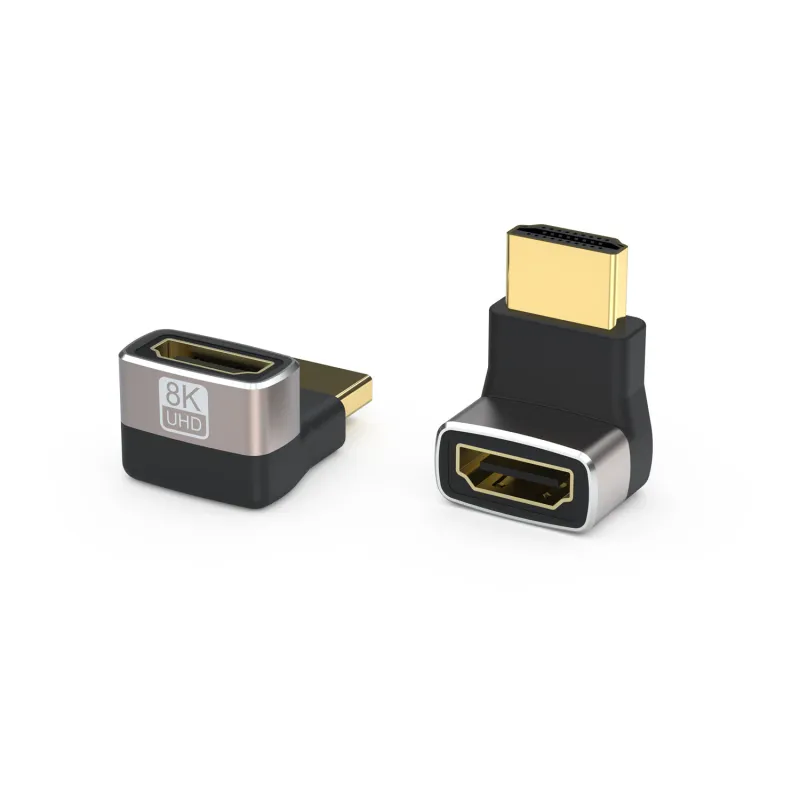 Adaptor HDMI AKESON, Unghi Drept de 270 de Grade, 8K/60FPS & 4K/120FPS, HDMI 2.1, Conector Placat cu Aur 24K, Conector Tata-Mama, Carcasa din Metal