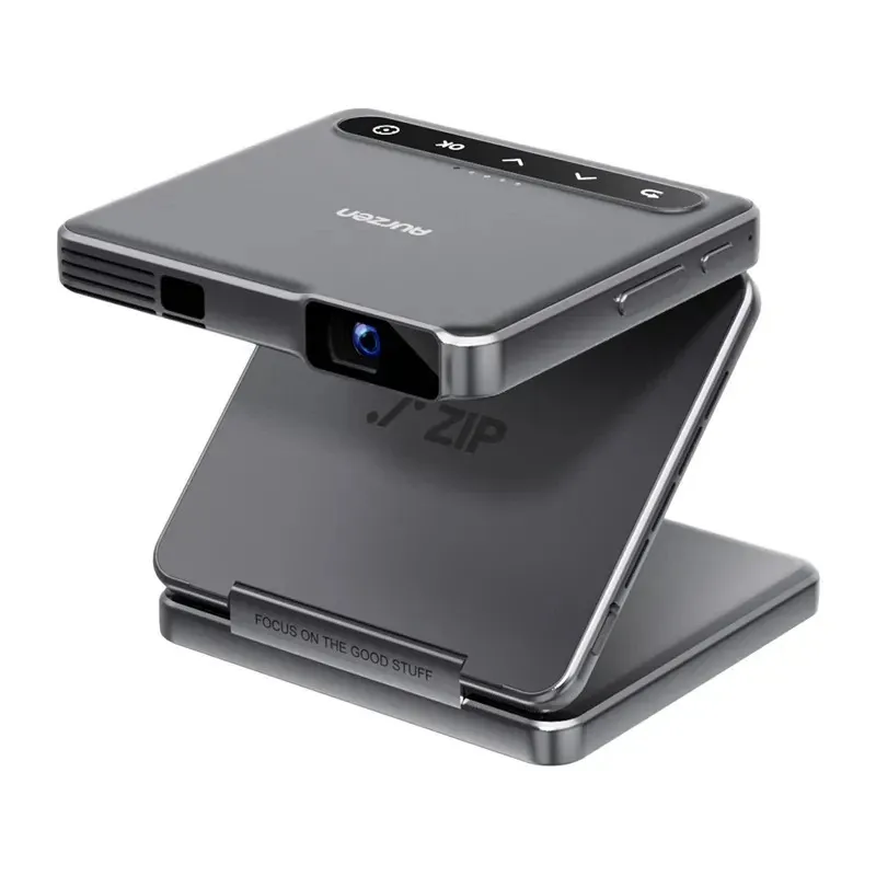 Videoproiector portabil AURZEN ZIP– HD 720p, DLP, design pliabil tri-fold, autofocus, mirroring wireless, Bluetooth, gri