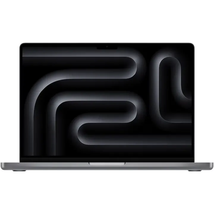 Apple MacBook Pro 14" cu procesor Apple M3, 8 nuclee CPU si 10 nuclee GPU, 24GB RAM, 512GB SSD, Space Grey, Tastatura Internationala, 96W USB-C