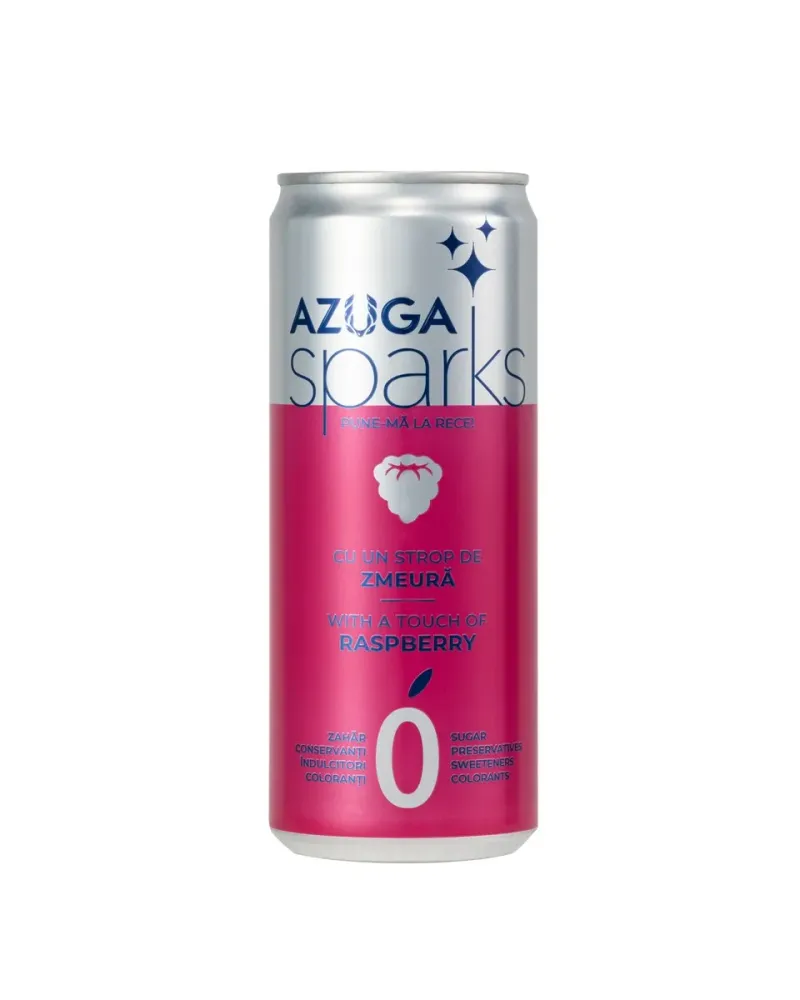 Bautura carbogazoasa cu extract de zmeura Azuga Sparks, 0.33 l