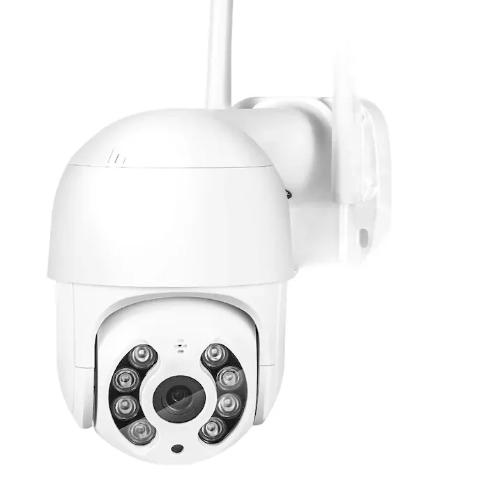 Camera de supraveghere, Midmoon®, 3MP Full HD 2K, IP, WiFi, Viziune nocturna, Night Vision color, IP66, Alb