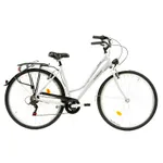 Bicicleta de oras Dhs City 28001, roata 28", L, 6 viteze, schimbator Schimano, frana pe janta, Argintiu