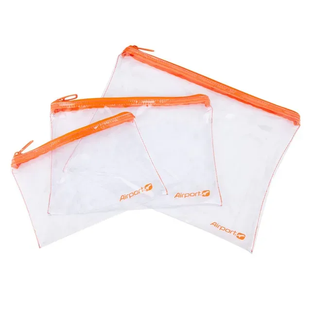 Set 3 plicuri transparente voiaj Airport, dimensiuni diferite