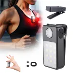 Mini Lanterna Clip-On BIZAIMO®, Reincarcabila Pentru Alergare, USB-C, Rezistenta la Apa IPX7, Super Luminoasa, Pentru Jogging, Drumetii, Plimbari Cu Cainele, Siguranta Copii pe Timpul Noptii, 3 Moduri, Lumina Alba sau Rosie, Negru