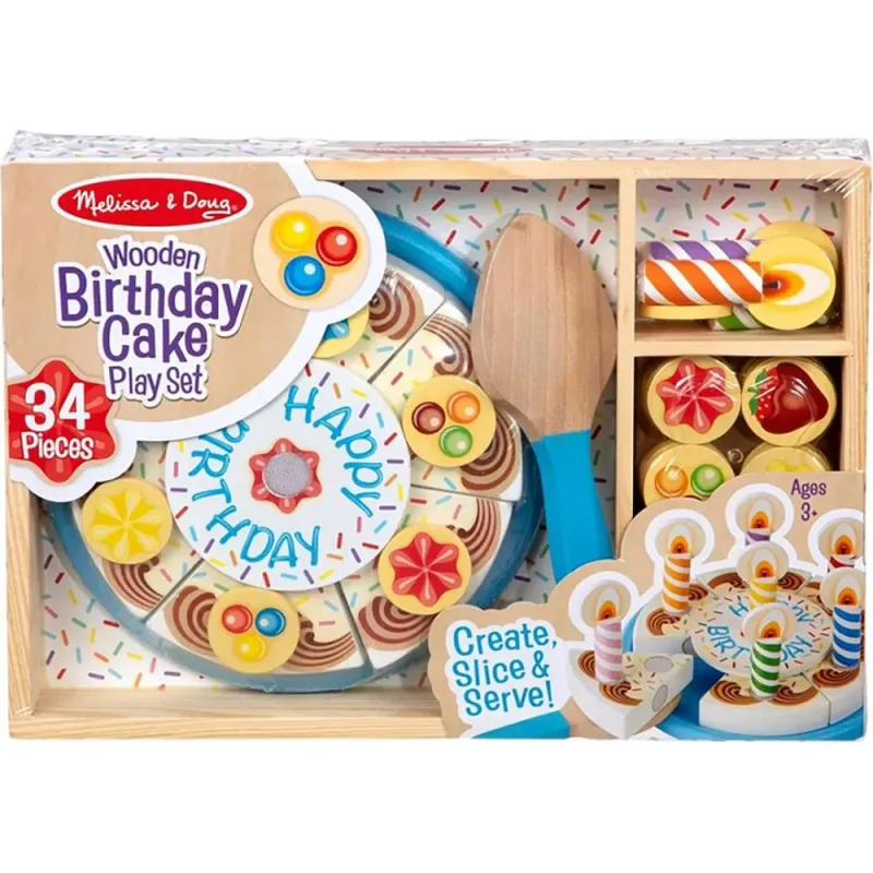 Set de joaca din lemn Melissa & Doug - Tort aniversar