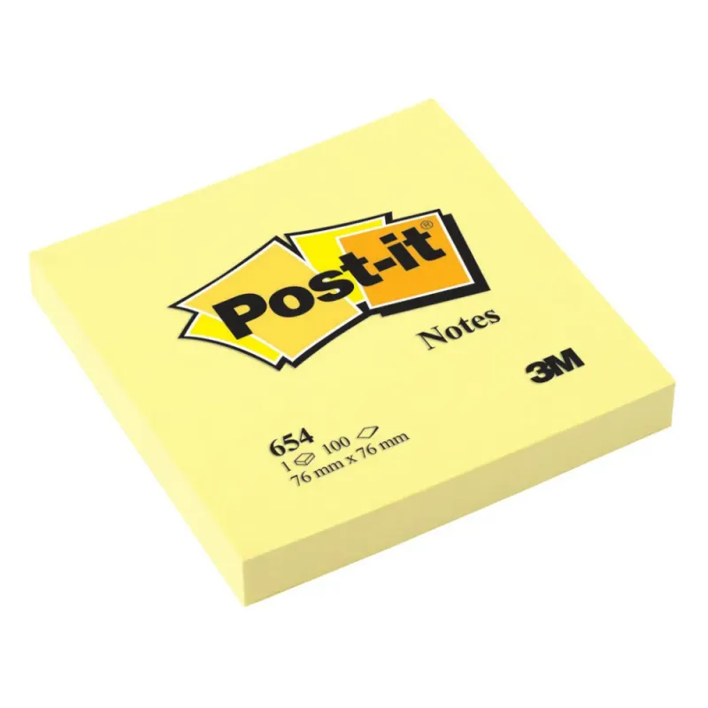 Notite adezive Post-It 76 x 76mm, pachet 100 file