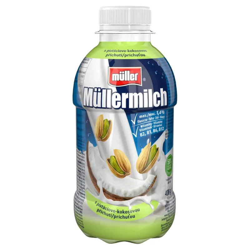 Bautura din lapte cu gust de fistic si cocos Muller, 400 g