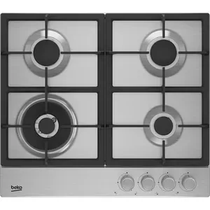 Plita incorporabila BEKO HIAW64225SX, Gaz, 4 arzatoare, Wok, inox