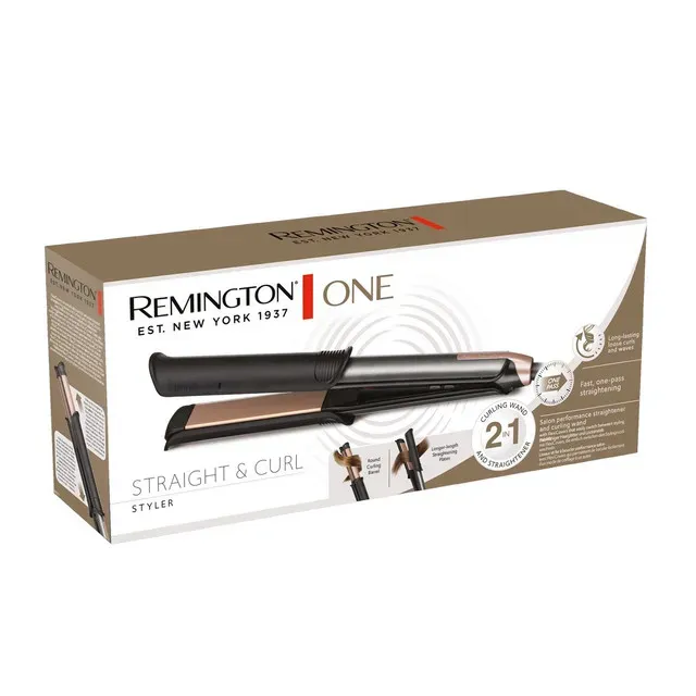 Placa de indreptat parul Remington S6077, functie ondulare, 150-230 C, oprire automata, negru
