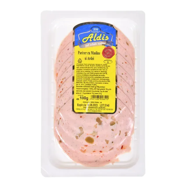Parizer cu masline si ardei feliat Aldis, 100 g