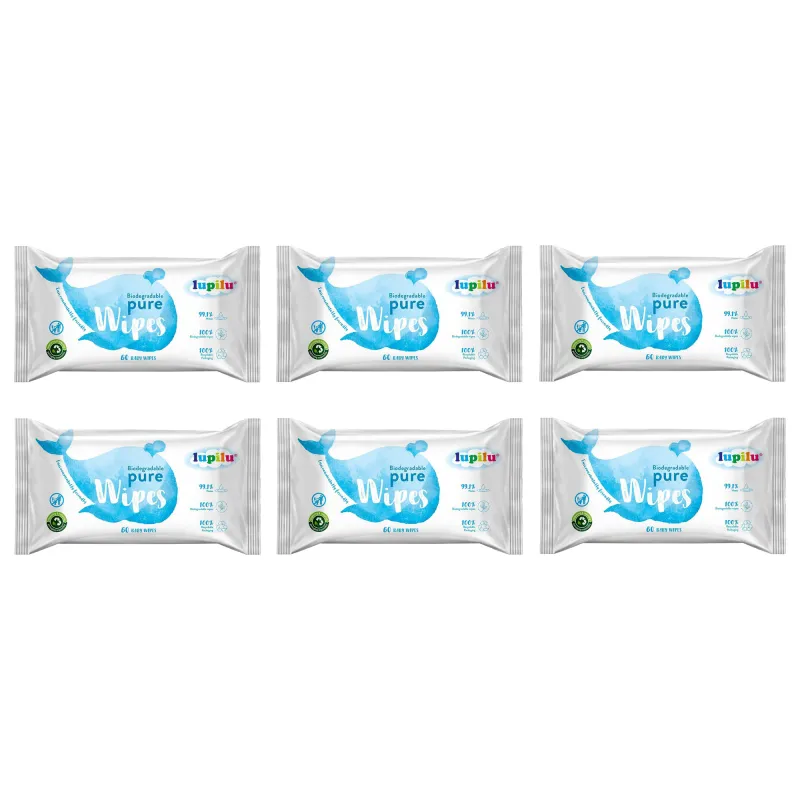 Servetele Umede Pentru Bebelusi Bio, Lupilu, Pure Water 99%, 80 x 6, 480 de bucati