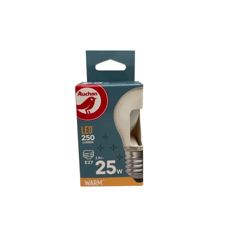 Bec LED AUCHAN 3.5W  E27 EQ 25W , lumina calda P45