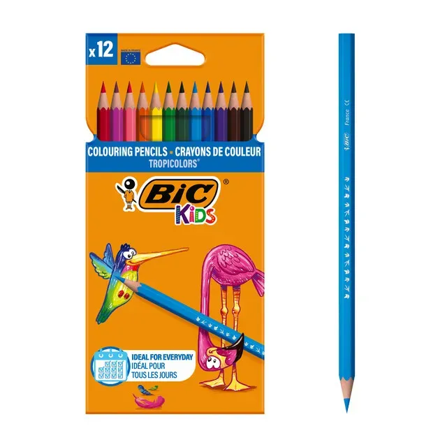Set creioane colorate Bic Tropicolors, 12 bucati