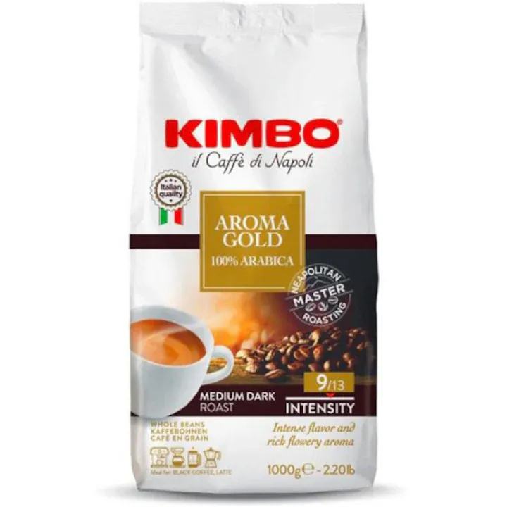 Cafea boabe, Kimbo Aroma Gold 100% arabica, 1 kg