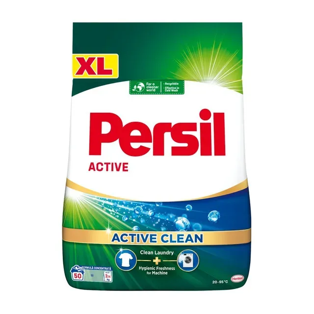 Detergent de rufe pudra Persil XL Active Clean, 50 spalari, 3.75 kg
