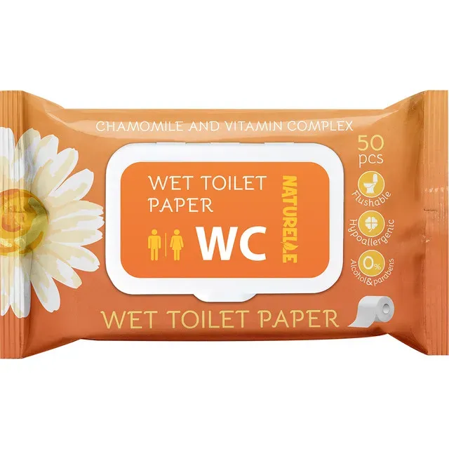 Hartie igienica umeda Naturelle Camomile, 50 bucati