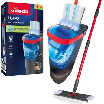 VILEDA Mop plat pentru podele, Albastru/Gri