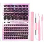 Set gene false segmentate 12 randuri, Leccik, efect natural, fibre sintetice, 10x12x14mm, negru