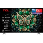 Televizor TCL QD-MiniLed 55C6K, 139 cm, Smart Google TV, 4K Ultra HD, 100Hz, Clasa F (Model 2025)