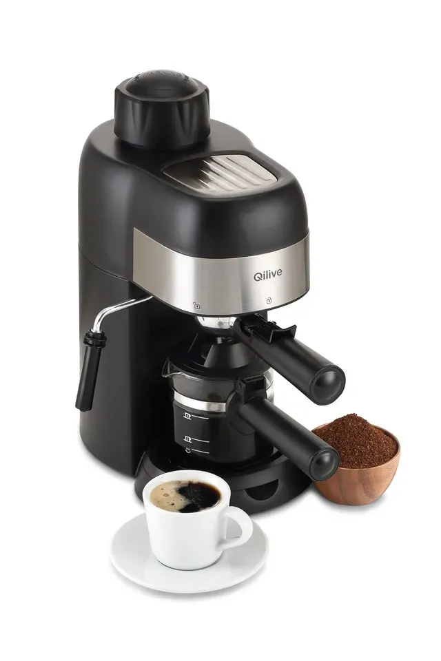 Espressor manual Qilive Q.5351, 800W, capacitate 240 ml, 3.5 bari, oprire automata, negru