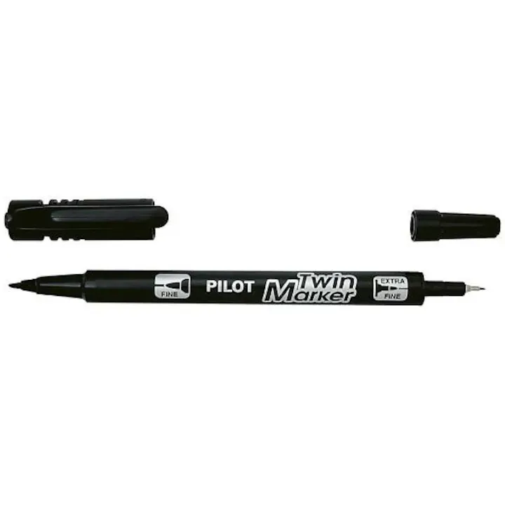 Marker permanent Pilot Twin Begreen 0.4 mm varf rotund
