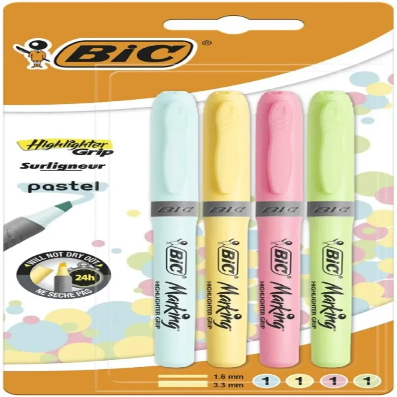 Evidentiator BIC, set 4 bucati, diverse culori