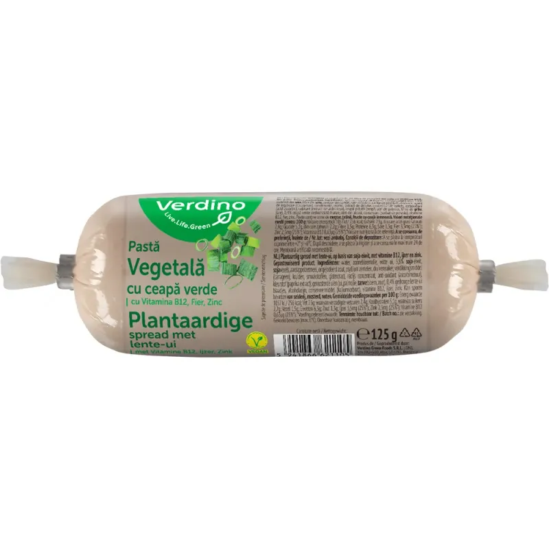 Pasta vegetala tartinabila cu ceapa verde Verdino, 125 g