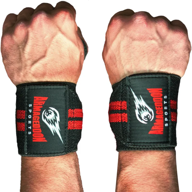 Fase pentru Incheietura ARMAGEDDON SPORTS, Wrist Wraps, Negru/Rosu