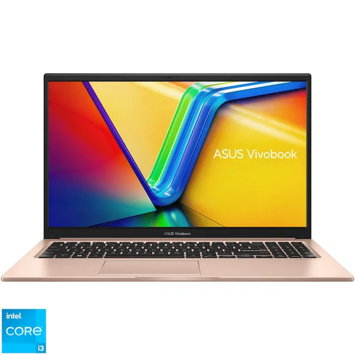 Laptop ASUS VivoBook 15 A1504ZA cu procesor Intel® Core™ i3-1215U pana la 4.4 GHz, 15.6", Full HD, IPS, 8GB, 512GB SSD, Intel® UHD Graphics, No OS, Terra Cotta