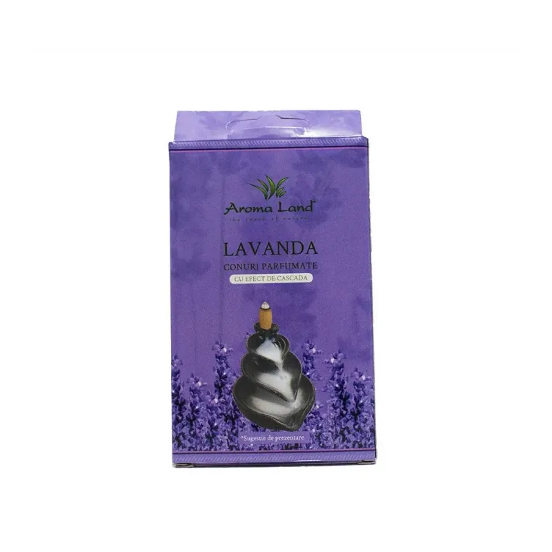 Set 10 conuri parfumate Aromaland Lavanda Backflow