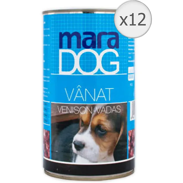 Hrana umeda pentru caini Mara Dog, Vanat, 12x1250g