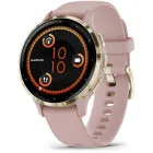 SmartWatch Garmin Venu 3S, GPS, Wi-Fi, curea silicon, Pink Dawn/Soft Gold