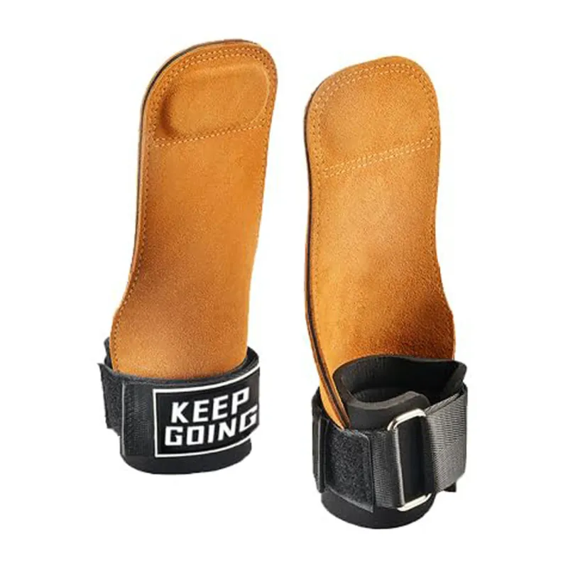 Manusi sport pentru ridicarea greutatilor, set de 2 piese, piele naturala, culoare maro, marime unica