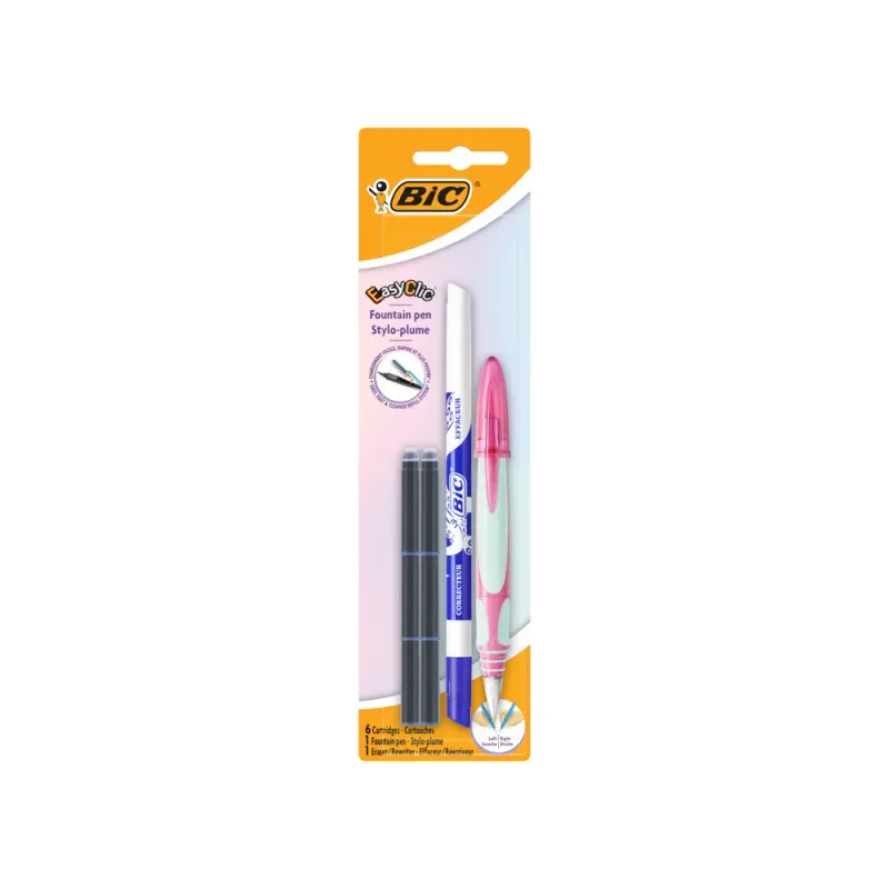 Stilou Bic Easy Clic, cu 6 rezerve