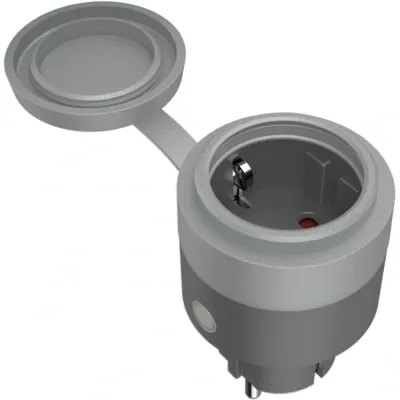 Priza inteligenta de exterior HAMA 00176624, Wi-Fi, 2300W, 10A, IP44, gri