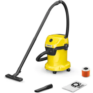 Aspirator cu sac KARCHER WD 3 V-17/4/20, 17l, 1000W, 75dB, galben-negru