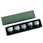 Set cani ceramice stil japonez, rezistente la temperaturi inalte, albastru inchis, 150ml