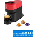 Espressor Nespresso by Krups Vertuo Pop XN920510, 1500W, 19 Bar, Centrifusion™, Conectare la telefon, 0.6L, Rosu, set capsule degustare inclus