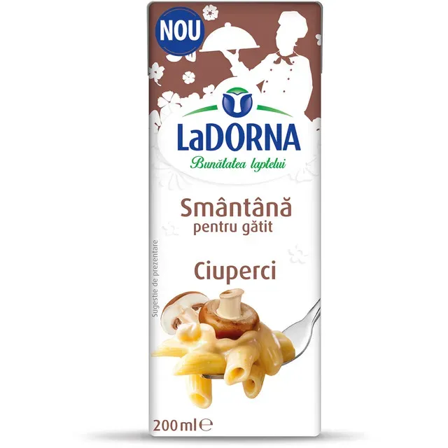 Smantana de gatit UHT cu aroma de ciuperci LaDorna, 15.1% grasime, 200 ml