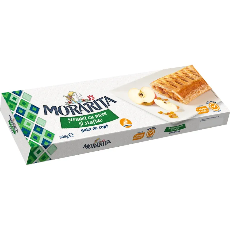 Strudel cu mere si stafide Morarita, 500 g
