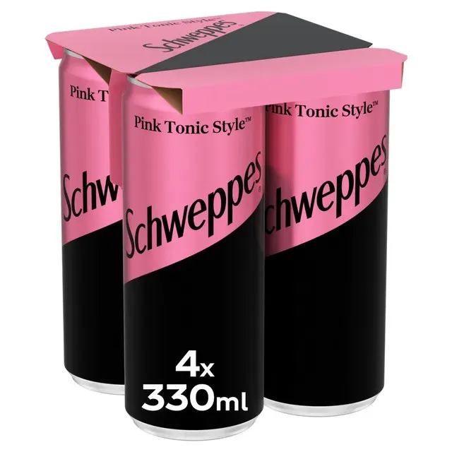 Bautura carbogazoasa Schweppes Pink Tonic Style, 4 x 0.33 l