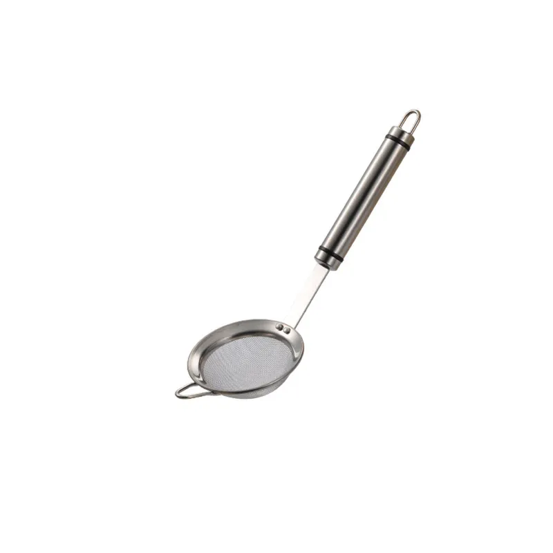 Sita de bucatarie, ZGGZERG, Cu carlig si plasa fina, Maner ergonomic, Design unic, Utilizarea convenabila, Rezistenta de lunga durata, Lavabil si reutilizabil, Pentru Strecurare Lapte Vegetal sau Sucuri de Fructe si Legume, Otel inoxidabil, 18cm, Argintiu