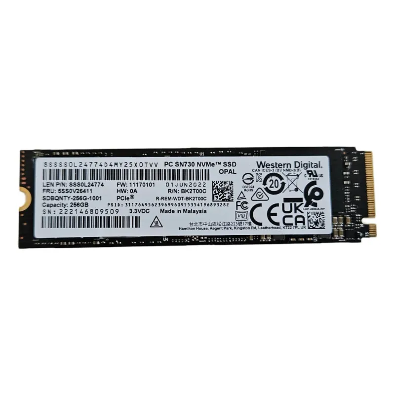 SSD NVME Western Digital 256gb PCIe 2280mm