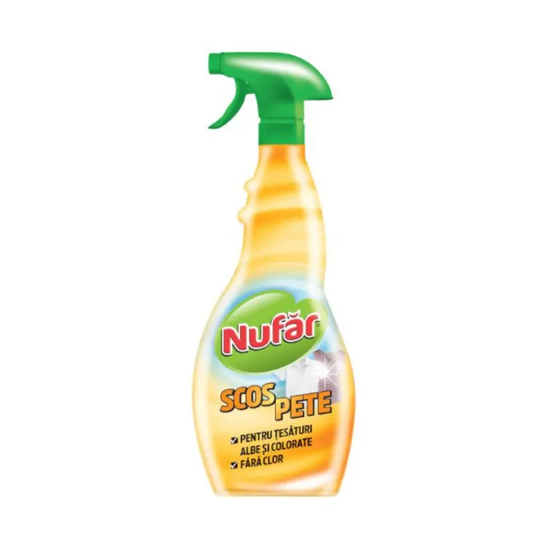 Set 2 x Solutie Scos Pete pentru Tesaturi Albe si Colorate fara Clor Nufar, 500 ml