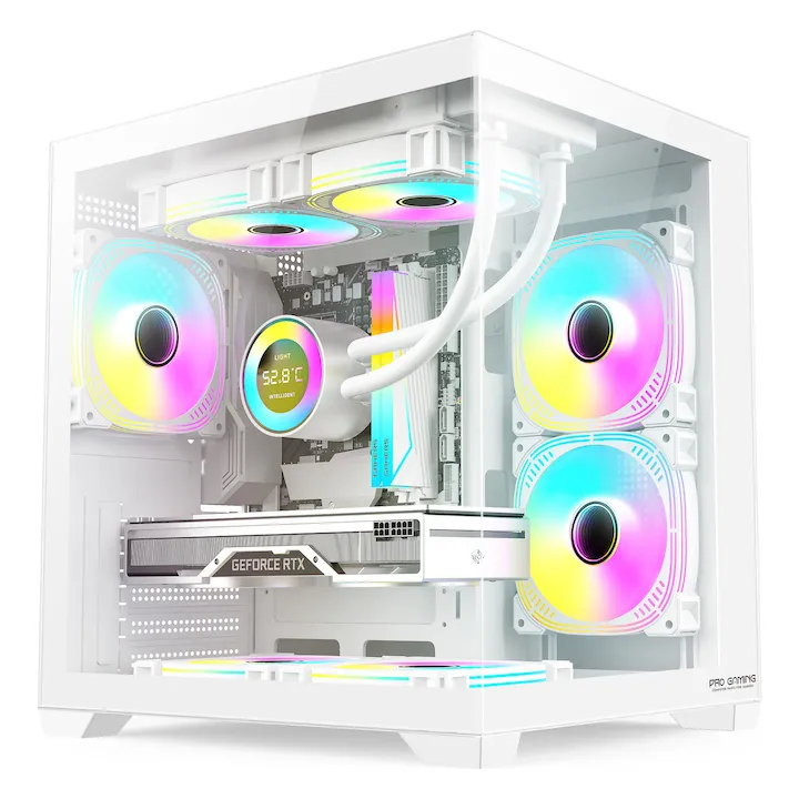 Sistem Desktop Pc Gaming Ambra White Intel Core I7 12700 pana la 4.9Ghz, 32GB RAM DDR4, 1TB SSD, Placa Video RTX 3060 12GB, GDDR6, WI-FI 6, Windows 11 Home