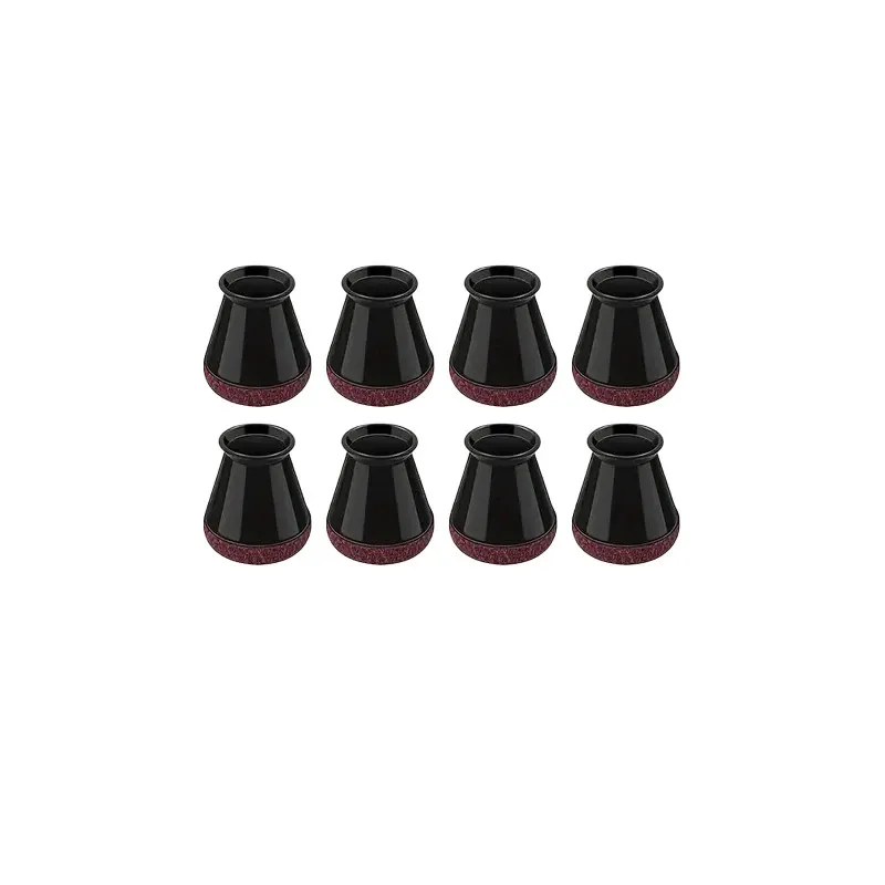 Set 8 protectii picioare scaun NEXTLY, silicon si pasla, antizgarieturi, negru-visiniu, 3x2.8cm - S