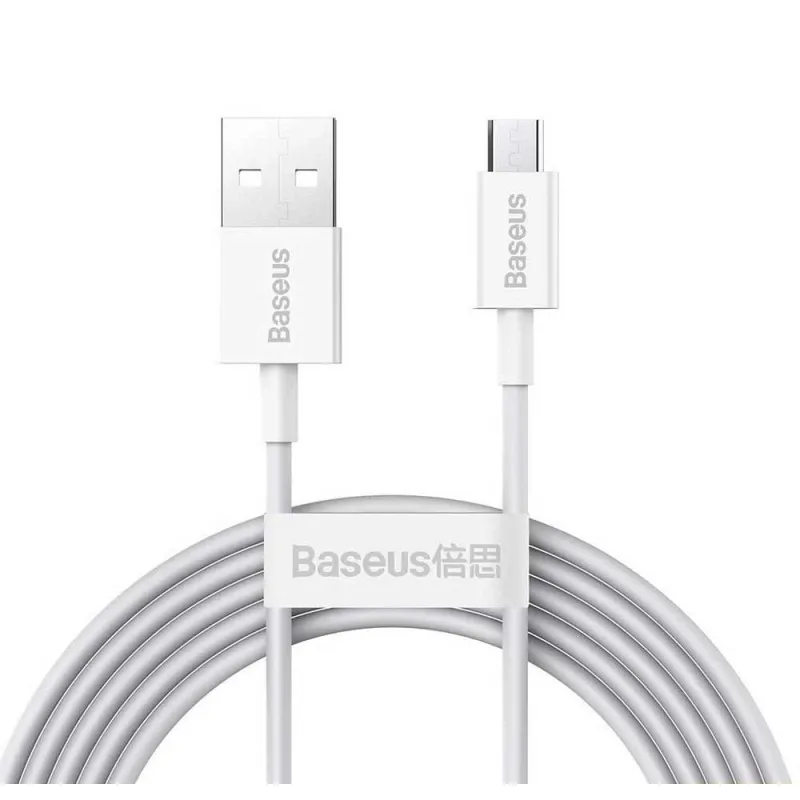 Cablu alimentare si date Baseus, Superior, Fast Charging, USB la Micro-USB 2A 2m, Alb