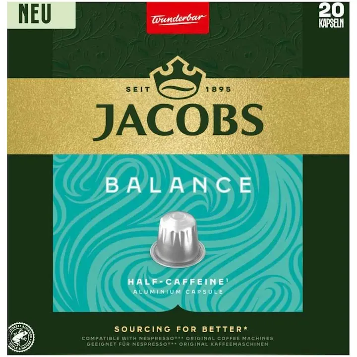 Cafea capsule, Jacobs Balance, compatibile Nesspresso, 20 buc, 104 g