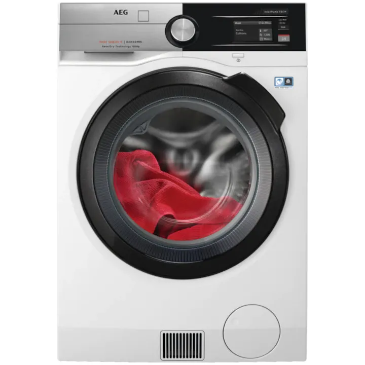 Masina de spalat rufe cu uscator AEG L9WBAN61BC, Spalare 10 kg, Uscare 6 kg, 1550 rpm, Clasa A, Pompa de Caldura, WiFi, SensiDry, ProSense, Motor Inverter cu Magnet Permanent, Panou Inox antiamprenta, Alb