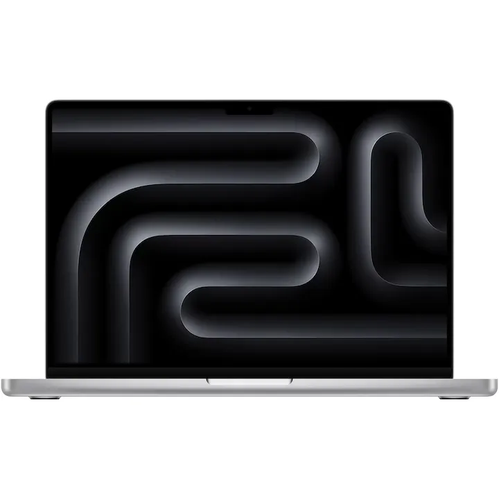 Apple MacBook Pro 14" cu procesor Apple M3 Pro, 12 nuclee CPU si 18 nuclee GPU, 18GB, 1TB SSD, Silver, Tastatura Internationala, 96W USB-C